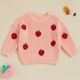 thumbnail image 2 of Okbabeha Toddler Girls Sweater Strawberry Embroidered Long Sleeve Pullovers Fall Winter Kids Clothes Baby Jumpers Tops, 2 of 7