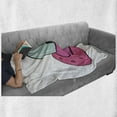 thumbnail image 5 of Alien Soft Flannel Fleece Throw Blanket, Doodle Illustration of a Flying Saucer Ufo, Cozy Plush for Indoor and Outdoor Use, 70" x 90", Pink Pale Blue White, by Ambesonne, 5 of 5