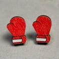 thumbnail image 6 of New Small Wood Badminton Roller Skate Bowling Stud Earrings Women Sports Jewelry, 6 of 8