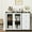 Black and White, variant on Senfot 43" Coffee Bar Cabinet with Glass Doors and 3 Drawers, Sideboard Buffet Cabinet with Storage, Storage Cabinet with Adjustable Shelves for Kitchen, Dining Room, Grey