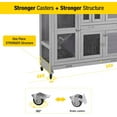thumbnail image 4 of Aivituvin Bunny Cage Rabbit Hutch Indoor Rabbit House with Wheels Outdoor Guinea Pig House with Two Plastic Tray, 4 of 7
