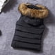 thumbnail image 4 of Chaleco acolchado Prolriy para mujer, abrigo corto de algodón, chaqueta acolchada con bolsillo y capucha sintética, talla XL, color negro, 4 of 4