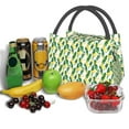 thumbnail image 3 of Yiaed Banana Tree Leaves Print Lunch box lunch bag Portable Insulated Lunch Box for Women Men Cooler Tote Bag with Front Pocket for Work Picnic Travel, 3 of 6