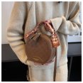 thumbnail image 4 of JM Bolso redondo pequeño portátil de diseño popular para mujeres en otoño e invierno, moderno y versátil, popular bolso de mensajero de un solo hombro ER, 4 of 5