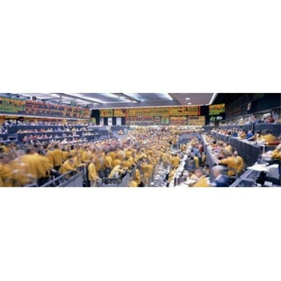 Panoramic Images PPI41920L Mercantile Exchange Trading Chicago Illinois USA Poster Print by Panoramic Images - 36 x 12