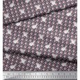 thumbnail image 2 of Soimoi Poly Crepe Fabric Footprint & Cat Kids Print Sewing Fabric Yard 42 Inch Wide, 2 of 3