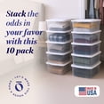 thumbnail image 2 of Homz 6 Qt Multipurpose Plastic Storage Containers with Lids, (10 Pack), 2 of 12