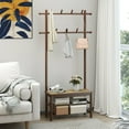 thumbnail image 3 of Resenkos 3-In-1 Bamboo Hall Tree - Coat Rack with PE Rattan Bench & Shoe Storage, Brown, 3 of 8