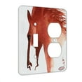 thumbnail image 1 of KuzmarK™ 2 Gang Single Toggle / Single Duplex Wall Plate - Sorrel Pinto Mustang Wild Horse Art by Denise Every, 1 of 1