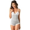 Grey/White Floral Lace Jersey Romper Leg Avenue SE8864 Grey/White
