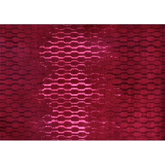Ahgly Company Indoor Rectangle Oriental Pink Industrial Area Rugs, 7' x 9'