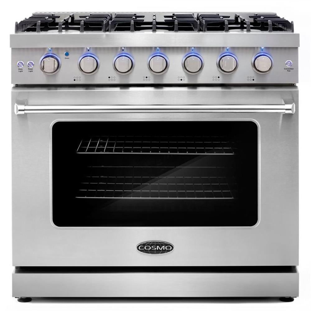 Cosmo 36" Range & Hood & Dishwasher & Wine Cooler & Fridge & Microwave Set