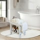 thumbnail image 1 of Banco de ducha, taburete, silla de baño, organizador para interior y exterior con estante de almacenamiento y asa, asiento de baño para personas mayor Blanco, 1 of 9