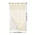 thumbnail image 1 of YOPTOP 1PC Ivory Waffle Double Tier Hookless Shower Curtain With Clear Top Window  Removable Liner With Snaps  72x 75 Inches, 1 of 6