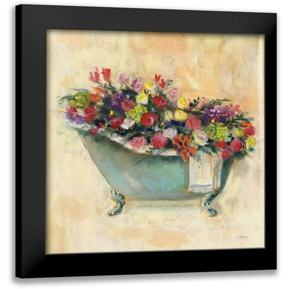 Rowan, Carol 12x12 Black Modern Framed Museum Art Print Titled - Bathtub Bouquet I