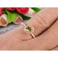 thumbnail image 2 of 6mm Round Cut Gemstone 1.50 Carat Champagne Diamond Moissanite Engagement Ring On 10k Rose Gold Wedding Ring Art Deco Personalized for Brides, 2 of 6