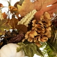thumbnail image 6 of Northlight Velvet Pumpkins, Acorns and Mixed Autumn Foliage Artificial Fall Harvest Wreath - 26", 6 of 9