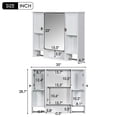 thumbnail image 3 of DEALTOPS Stylish Wall Mounted Bathroom Mirror Cabinet with Open Shelves and Towel Racks, White, 3 of 7
