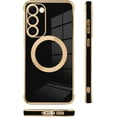 thumbnail image 4 of for Samsung Galaxy S23 5G Case [Support Magsafe] Magnetic Plating Luxury Elegant Case Camera Protector Soft Shockproof Protective Corner Back Cover Galaxy S23 Case for Women -Black, 4 of 11