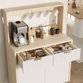 thumbnail image 4 of Ataucjin Fluted Sideboard Buffet Cabinet with Storage, Modern Coffee Bar Cabinet with Adjustable Shelves & 2 Drawers, Wood Buffet Console Table for Kitchen Dining Living Room Entryway Hallway, 4 of 9