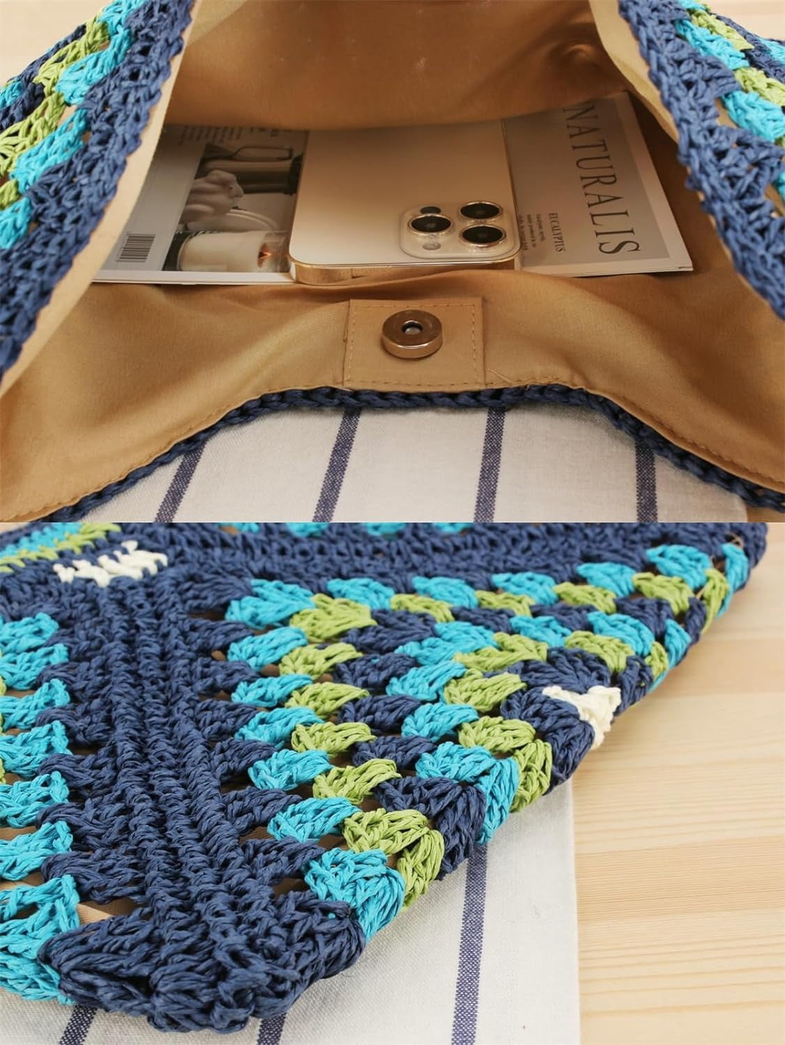 Zhengup Straw Bags for Women Summer Beach Tote Purse Crochet Shoulder Everything Holiday Work Everyday Handbag
