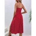 thumbnail image 4 of Women'S Floral Summer Dress Spaghetti Strap Midi Dress Backless Split Dress Vacation Beach Boho Dress Red XXL, 4 of 7