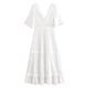 thumbnail image 5 of Lucakuins, vestido sin espalda de encaje a la moda para mujer, elegante vestido de vacaciones con mangas con volantes para mujer Lucakuins  moda, 5 of 10