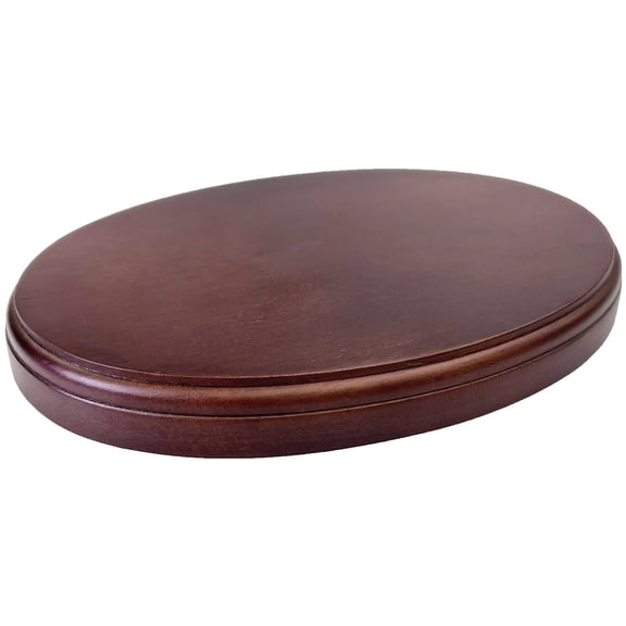 Plymor Fruitwood Oval Wood Display Base, 7.375" W x 5.375" D x 0.75" H (Display Dimensions 7.0625" W x 5.0625" D)