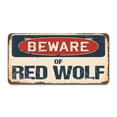 thumbnail image 1 of SignMission A-LP-04-1017 Aluminum License Plate - Beware of Red Wolf, 1 of 1