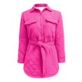 thumbnail image 4 of Vedolay Warm Winter Coats Open Front Long Sleeve Button Down Knit Cardigan Coat 2023 Hot Pink,S, 4 of 5