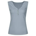thumbnail image 4 of Blouses pour Femmes Débardeur Col en V Sans Manches Boutonné Décontracté, 4 of 6