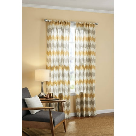 Mainstays Yellow Chevron Window Curtain Panel Pair Walmart Com
