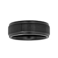 thumbnail image 3 of Brilliance Fine Jewelry Men's Black Tungsten Step Edge Satin Comfort Fit 8MM Wedding Band - Mens Ring, 3 of 5