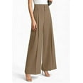 thumbnail image 3 of PRETTYGARDEN Womens Spring Wide Leg Palazzo Pants Trendy Loose Button High Waist Pleated Work Business Casual Trousers, 3 of 7