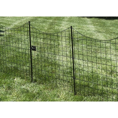 41in Semi-Permanent Black Metal Garden Fence Gate