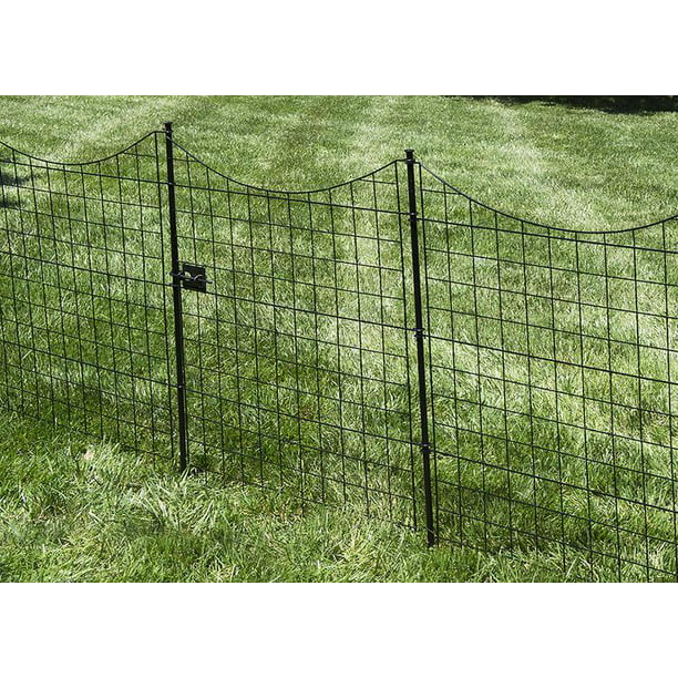 41in Semi Permanent Black Metal Garden Fence Gate Walmart Com