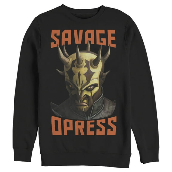 Men's Star Wars: The Clone Wars Savage Opress Big Face Sweatshirt Black 3X Large