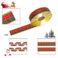 thumbnail image 4 of Cinta navideña a cuadros roja y verde - 2 metros - para coronas navideñas, recuerdos de boda, bricolaje, envoltura de regalos, 4 of 5