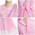 thumbnail image 7 of IBTOM CASTLE Girls Sparkly Flower Pageant Tulle Dress Sequin Floral Applique Fairy Tea Length Gown for Birthday Wedding Graduation Daddy Daughter Dance Pink, 7 of 7