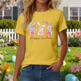 thumbnail image 5 of mgoYE Women T-Shirts Graphic Tees Women's Easter Shirts Easter Bunny Printed T Shirts Funny Rabbit Easter Graphic Tee Happy Easter Holiday Top(Yellow,XL), 5 of 7