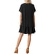 thumbnail image 3 of Vestido de verano de mujer INSPIRE CHIC con escote en V, mangas cortas de encaje, cintura atada y splicing, tamaño XS, color negro, 3 of 6