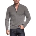 thumbnail image 4 of Iceglad Mens Slim Fit Zip Up Mock Neck Polo Sweater Casual Long Sleeve Sweater and Pullover Sweaters with Ribbing Edge, 4 of 7