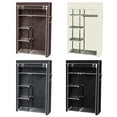 thumbnail image 5 of 64" Portable Closet Storage Organizer Wardrobe Clothes Rack with Shelves Dark Brown, 5 of 6