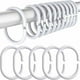 thumbnail image 1 of Ganchos elegantes para cortina de ducha, diseño en forma de O, material plástico, anillos para cortina de ducha, deslizamiento suave, resistencia al óxido para baño, compatibles con la mayoría de las, 1 of 5