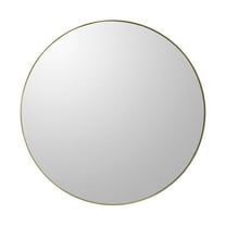 HomeStock Victorian Vibes Round Framed Wall Mirror, Gold Finish - 12.8 lbs, Modern Style with Thin Metal Frame, Easy to Incorporate into Various Decor