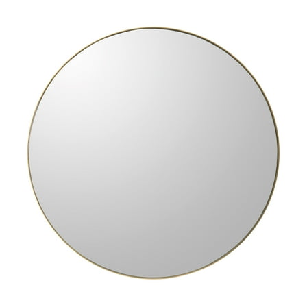 HomeStock Victorian Vibes Round Framed Wall Mirror, Gold Finish - 12.8 lbs, Modern Style with Thin Metal Frame, Easy to Incorporate into Various Decor