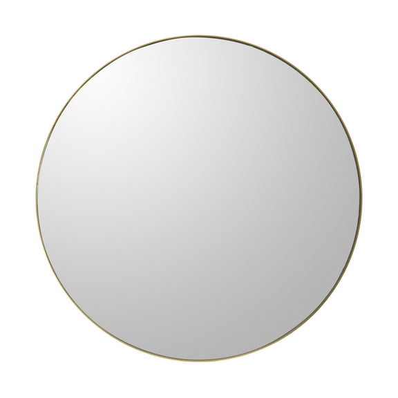 HomeStock Victorian Vibes Round Framed Wall Mirror, Gold Finish - 12.8 lbs, Modern Style with Thin Metal Frame, Easy to Incorporate into Various Decor