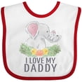 thumbnail image 3 of Inktastic I Love My Daddy Cute Elephants and Spring Flowers Boys or Girls Baby Bib, 3 of 4