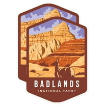 Badlands National Park Bumper Sticker - US National Park - 5 Inches On Longest Side - Vinyl Decal for Car Bumper, Laptop, Water Bottle, Wall, and Window - BMCS0209
