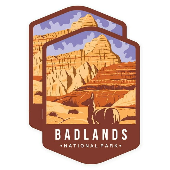 Badlands National Park Bumper Sticker - US National Park - 5 Inches On Longest Side - Vinyl Decal for Car Bumper, Laptop, Water Bottle, Wall, and Window - BMCS0209